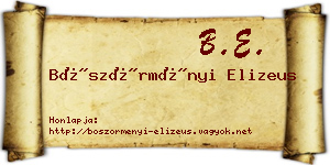 Böszörményi Elizeus névjegykártya